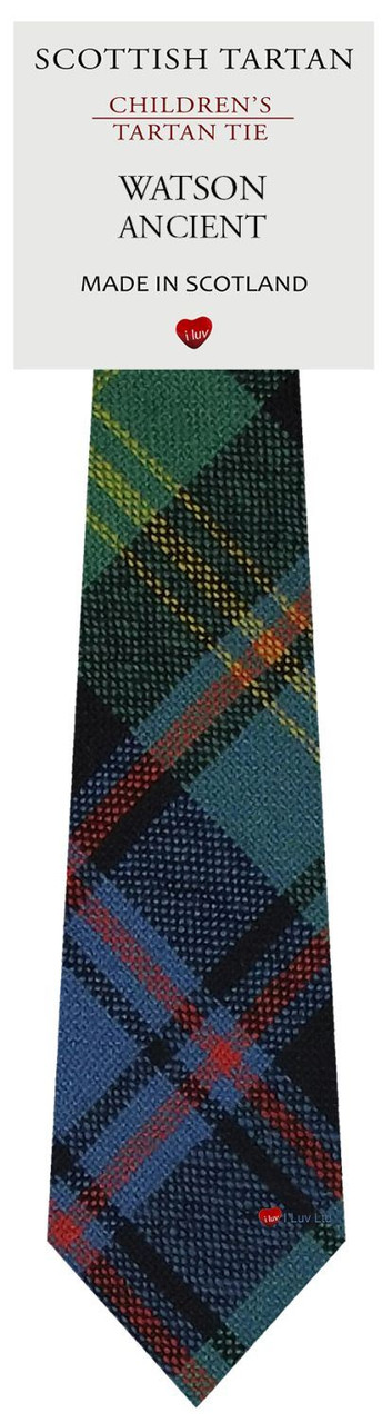 Boys Pure Wool Tie Woven Scotland - Watson Ancient Tartan