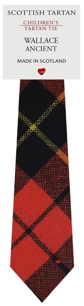 Boys Pure Wool Tie Woven Scotland - Wallace Ancient Tartan