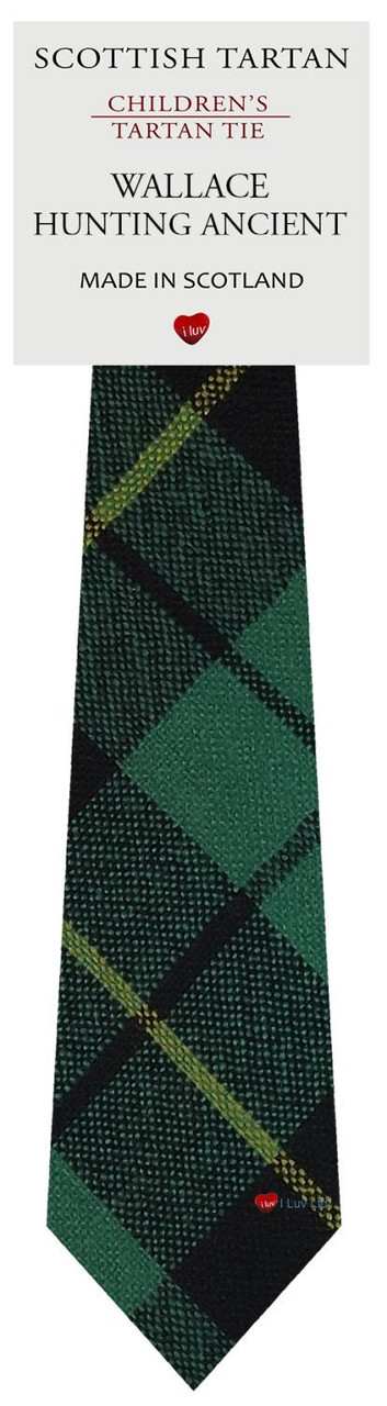 Boys Pure Wool Tie Woven Scotland - Wallace Hunting Ancient Tartan