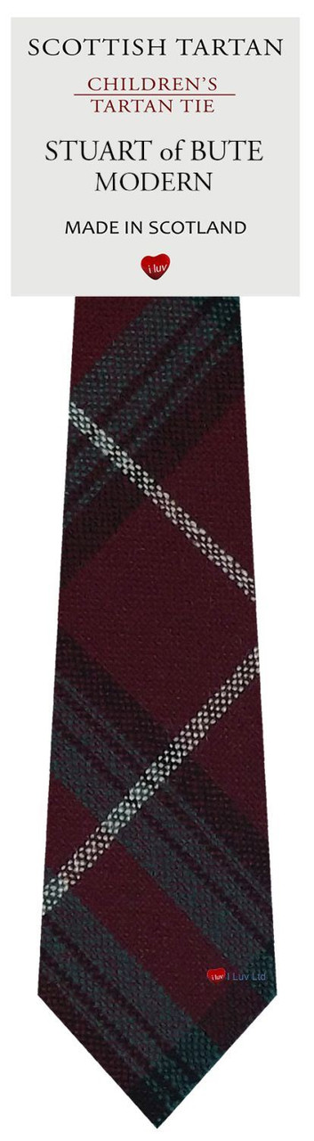 Boys Pure Wool Tie Woven Scotland - Stuart of Bute Modern Tartan