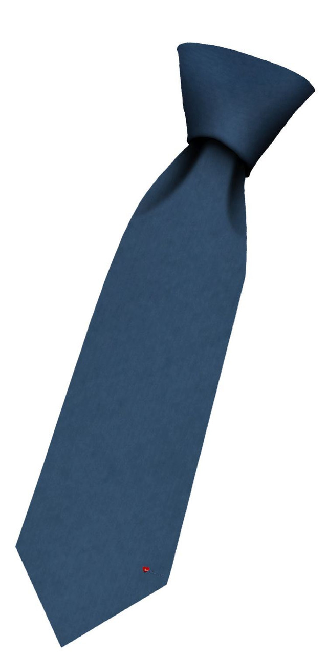 Boys Pure Wool Tie Woven Scotland - Plain Ancient Blue