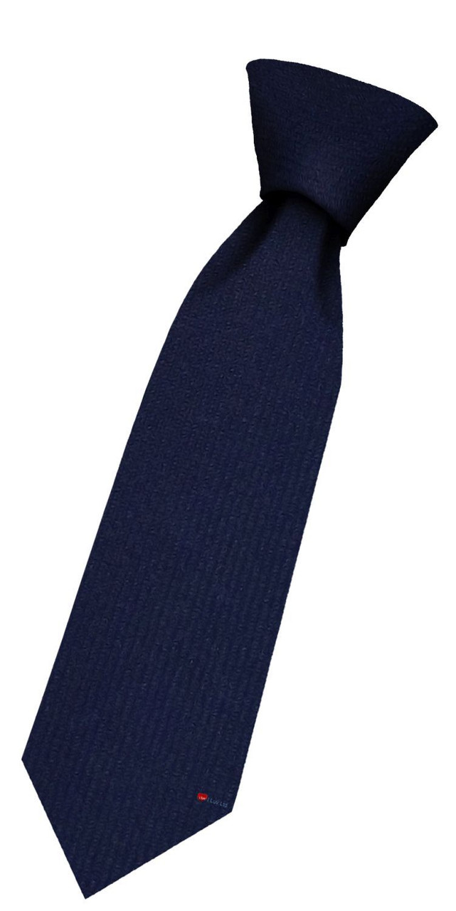 Boys Pure Wool Tie Woven Scotland - Plain Blue Tartan