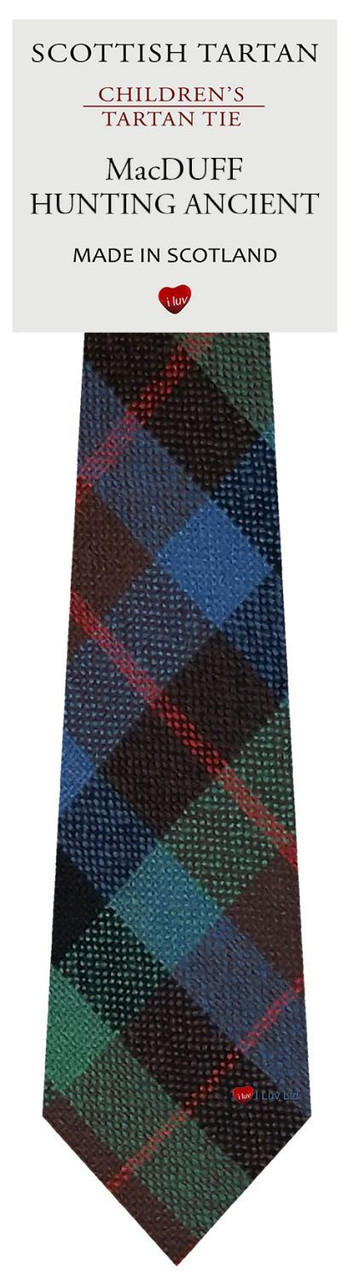 Boys Pure Wool Tie Woven Scotland - MacDuff Hunting Ancient Tartan