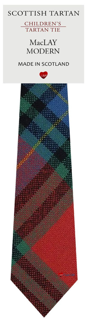 Boys Pure Wool Tie Woven Scotland - MacLay Modern Tartan