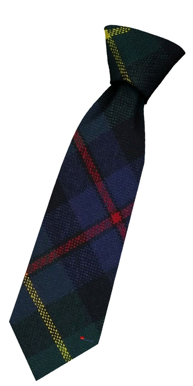Boys Pure Wool Tie Woven Scotland - Farquharson Modern Tartan