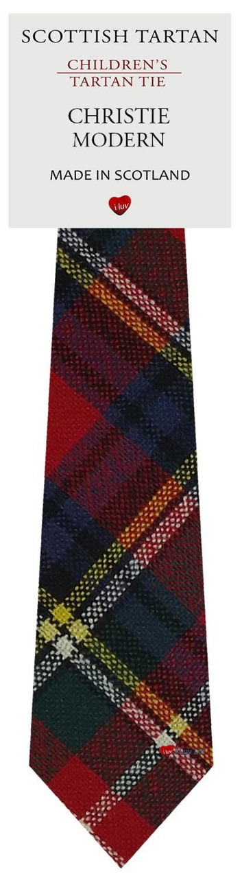 Boys Pure Wool Tie Woven Scotland - Christie Modern Tartan