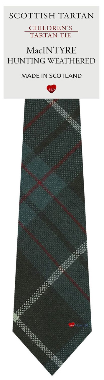 Boys Pure Wool Tie Woven Scotland - MacIntyre Hunting Weathered Tartan