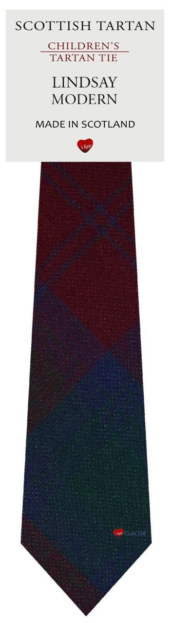 Boys Pure Wool Tie Woven Scotland - Lindsay Modern Tartan