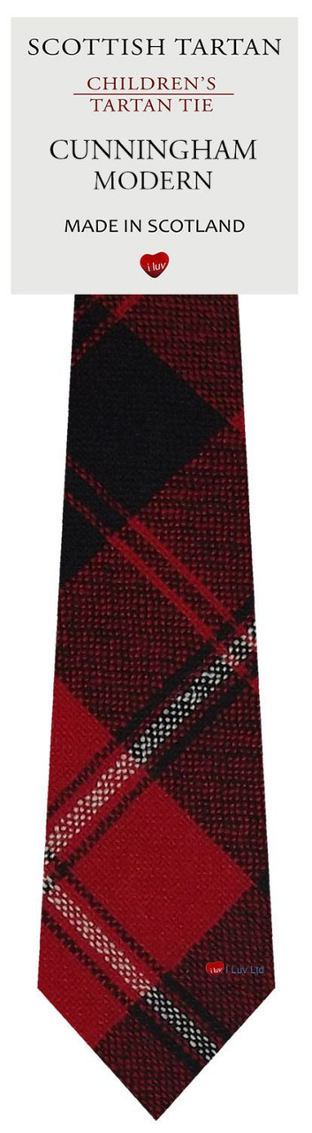 Boys Pure Wool Tie Woven Scotland - Cunningham Modern Tartan