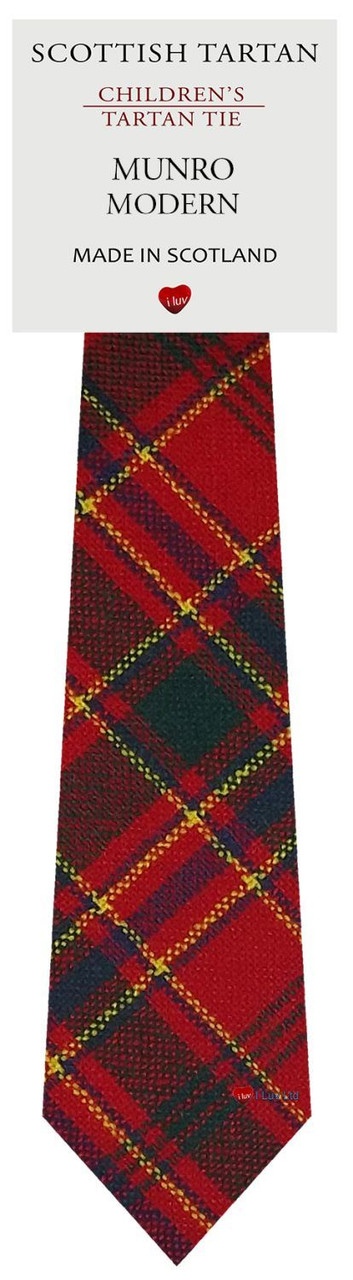 Boys Pure Wool Tie Woven Scotland - Munro Modern Tartan