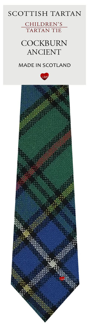 Boys Pure Wool Tie Woven Scotland - Cockburn Ancient Tartan