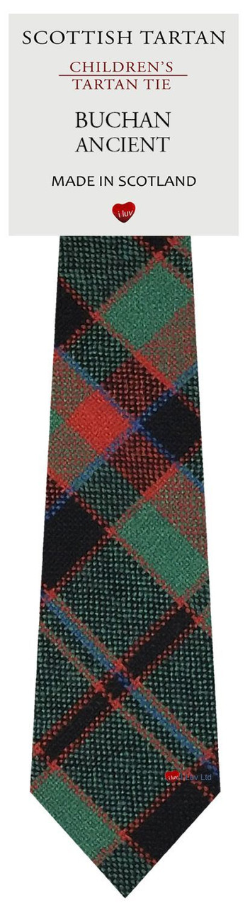 Boys Pure Wool Tie Woven Scotland - Buchan Ancient Tartan