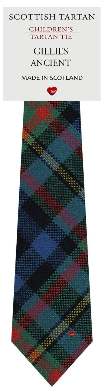 Boys Pure Wool Tie Woven Scotland - Gillies Ancient Tartan