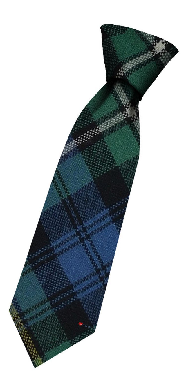 Boys Pure Wool Tie Woven Scotland - Campbell of Argyll Ancient Tartan