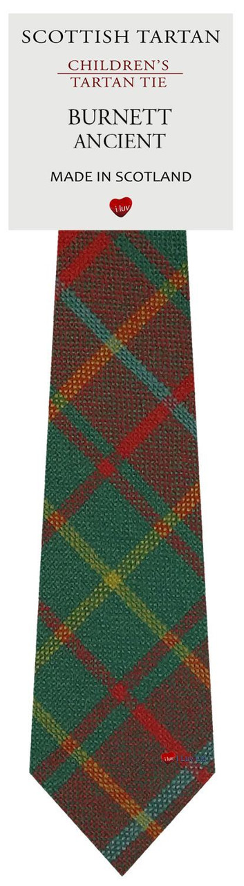 Boys Pure Wool Tie Woven Scotland - Burnett Ancient Tartan