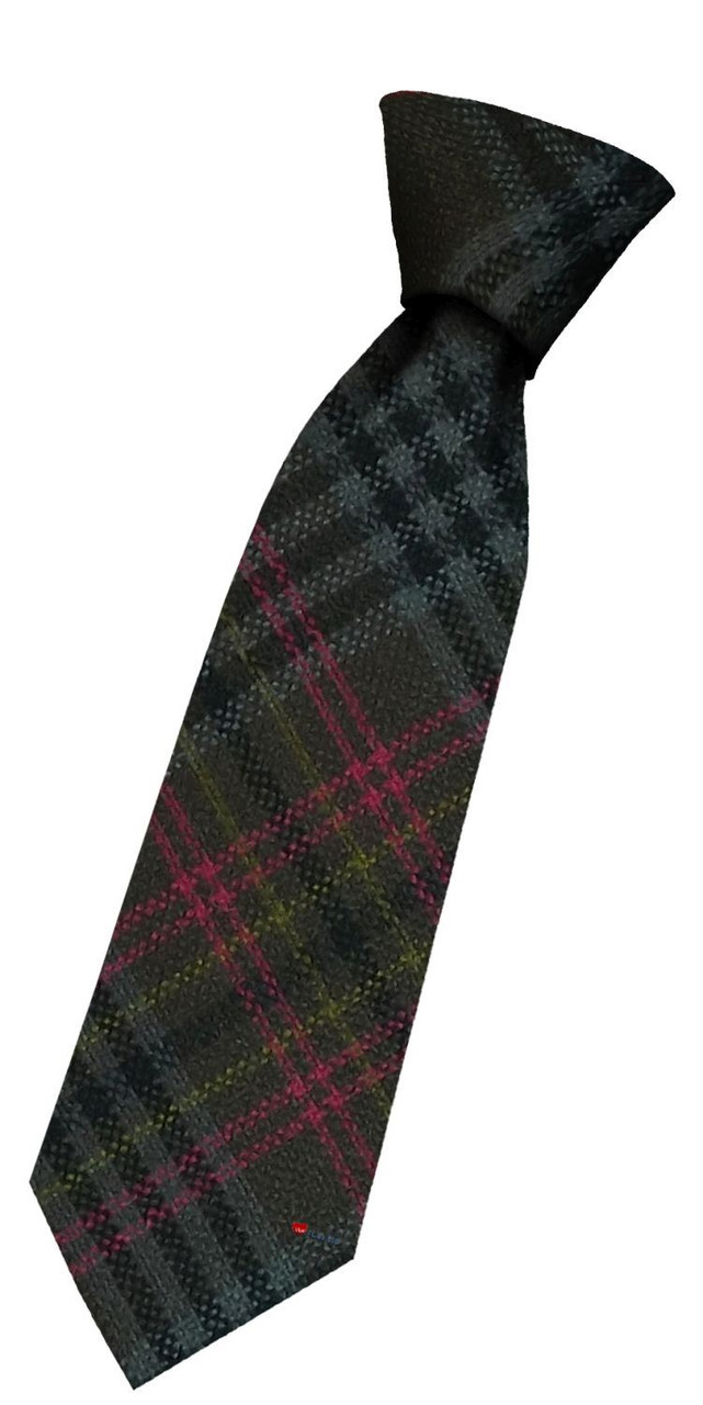Boys Pure Wool Tie Woven Scotland - Kennedy Weathered Tartan