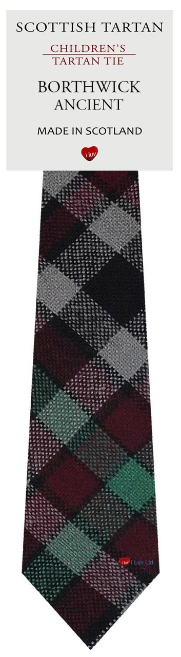 Boys Pure Wool Tie Woven Scotland - Borthwick Ancient Tartan