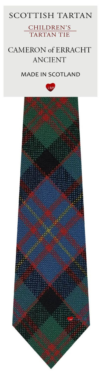 Boys Pure Wool Tie Woven Scotland - Cameron of Erracht Ancient Tartan