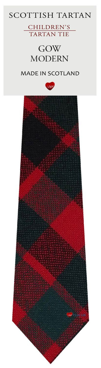Boys Pure Wool Tie Woven Scotland - Gow Modern Tartan
