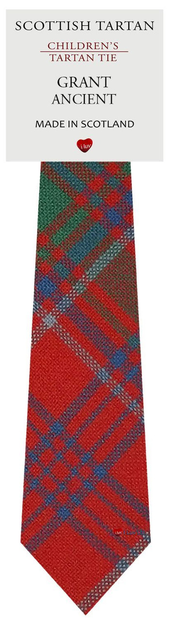 Boys Pure Wool Tie Woven Scotland - Grant Ancient Tartan