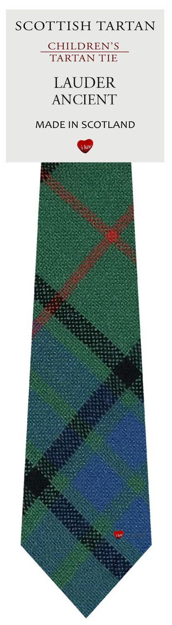Boys Pure Wool Tie Woven Scotland - Lauder Ancient Tartan
