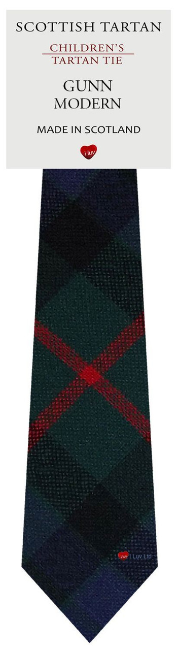 Boys Pure Wool Tie Woven Scotland - Gunn Modern Tartan