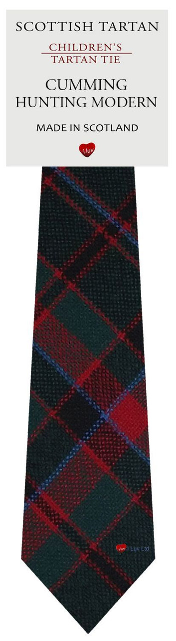 Boys Pure Wool Tie Woven Scotland - Cumming Hunting Modern Tartan
