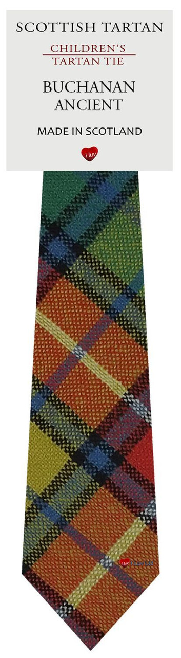 Boys Pure Wool Tie Woven Scotland - Buchanan Ancient Tartan