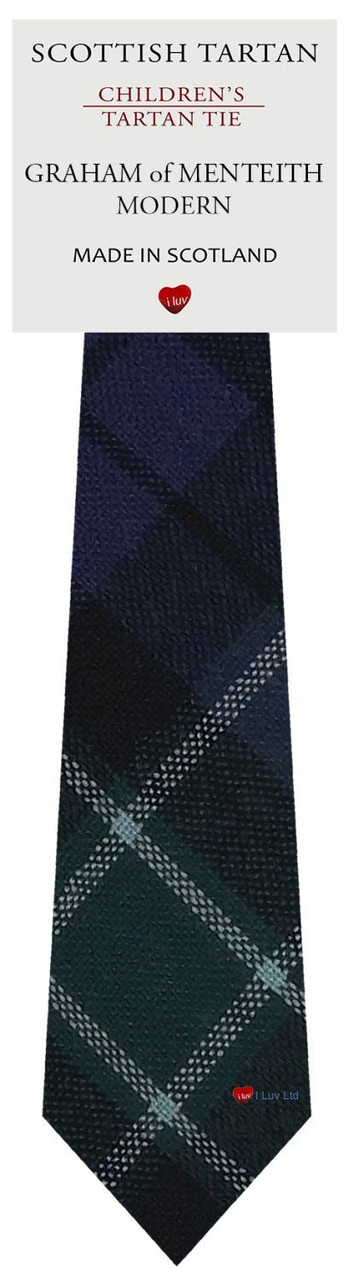 Boys Pure Wool Tie Woven Scotland - Graham of Menteith Modern Tartan