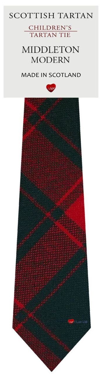 Boys Pure Wool Tie Woven Scotland - Middleton Modern Tartan
