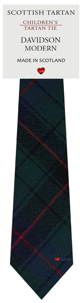 Boys Pure Wool Tie Woven Scotland - Davidson Modern Tartan