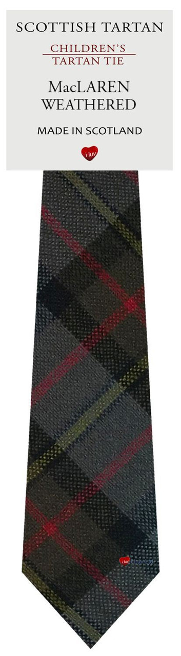 Boys Pure Wool Tie Woven Scotland - MacLaren Weathered Tartan