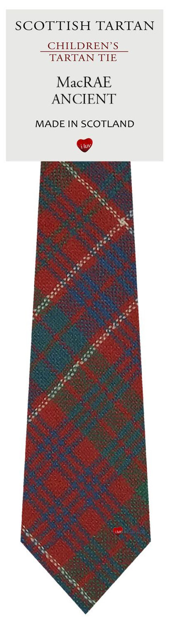 Boys Pure Wool Tie Woven Scotland - MacRae Ancient Tartan