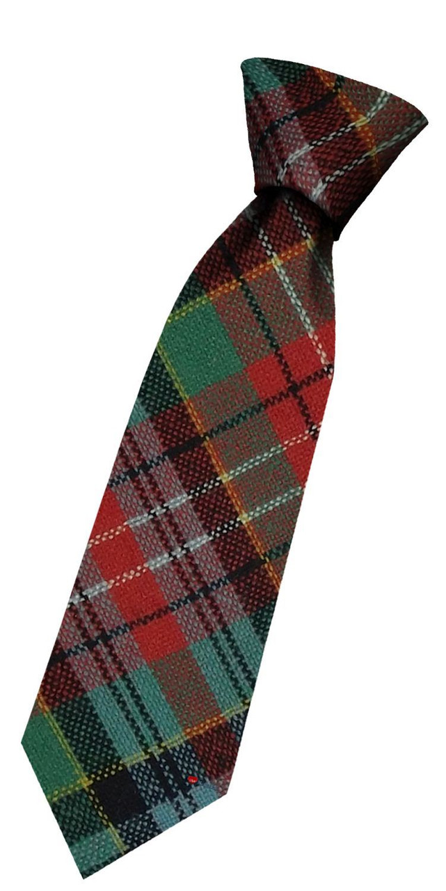 Boys Pure Wool Tie Woven Scotland - Caledonia Ancient Tartan