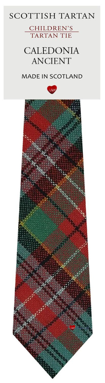 Boys Pure Wool Tie Woven Scotland - Caledonia Ancient Tartan