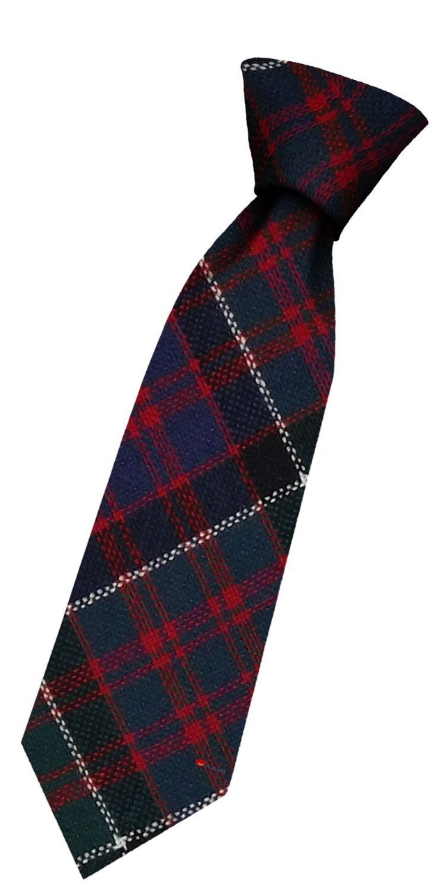 Boys Pure Wool Tie Woven Scotland - MacDonald of Clanranald Modern Tartan