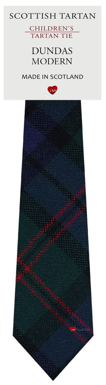 Boys Pure Wool Tie Woven Scotland - Dundas Modern Tartan