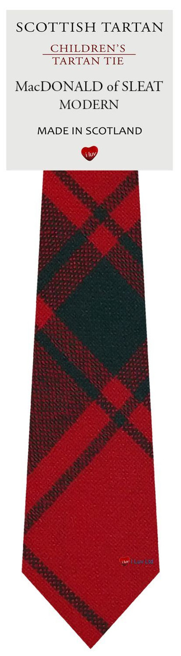 Boys Pure Wool Tie Woven Scotland - MacDonald of Sleat Modern Tartan