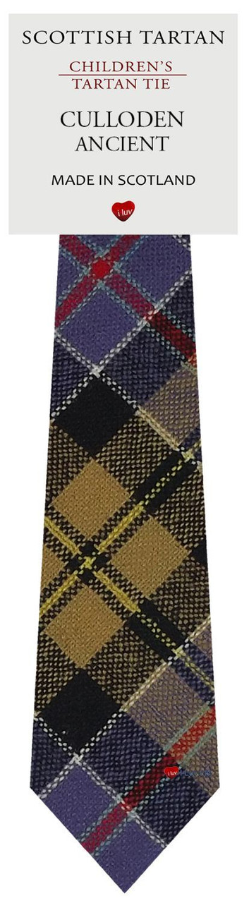 Boys Pure Wool Tie Woven Scotland - Culloden Ancient Tartan