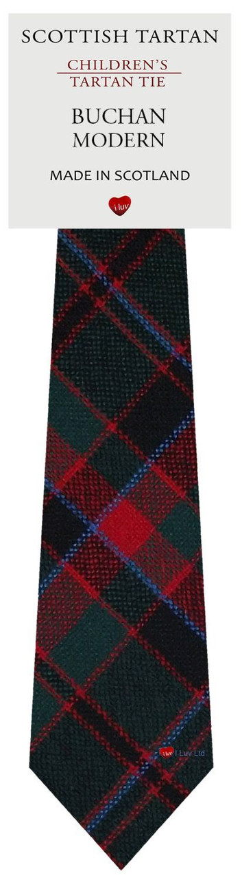 Boys Pure Wool Tie Woven Scotland - Buchan Modern Tartan
