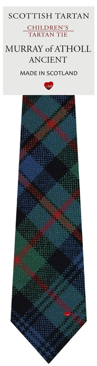 Boys Pure Wool Tie Woven Scotland - Murray of Atholl Ancient Tartan