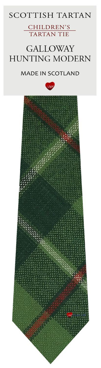 Boys Pure Wool Tie Woven Scotland - Galloway Hunting Modern Tartan