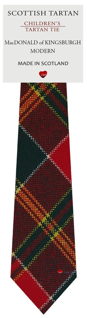 Boys Pure Wool Tie Woven Scotland - MacDonald of Kinsburgh Modern Tartan