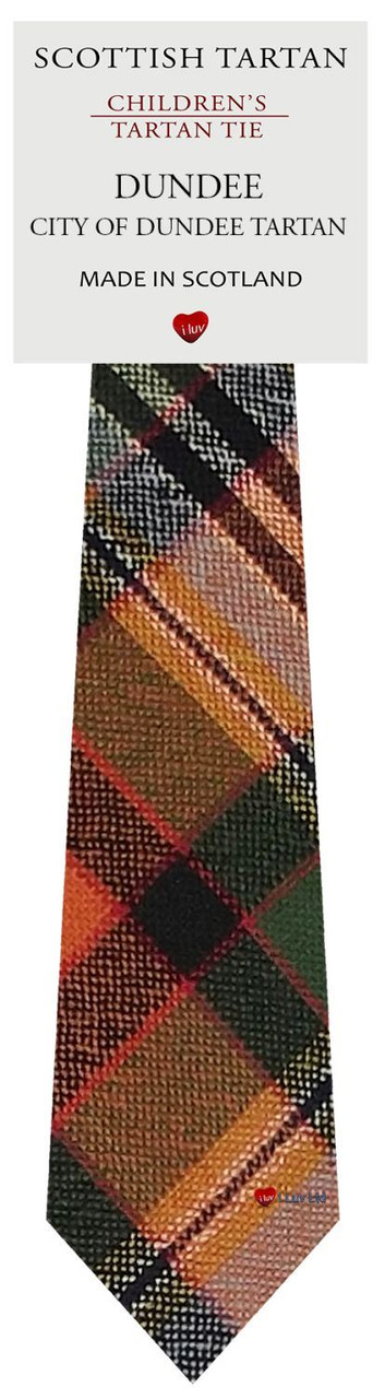 Boys Pure Wool Tie Woven Scotland - Dundee City Tartan
