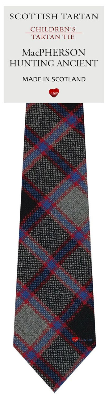 Boys Pure Wool Tie Woven Scotland - MacPherson Hunting Ancient Tartan