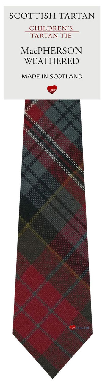 Boys Pure Wool Tie Woven Scotland - MacPherson Weathered Tartan