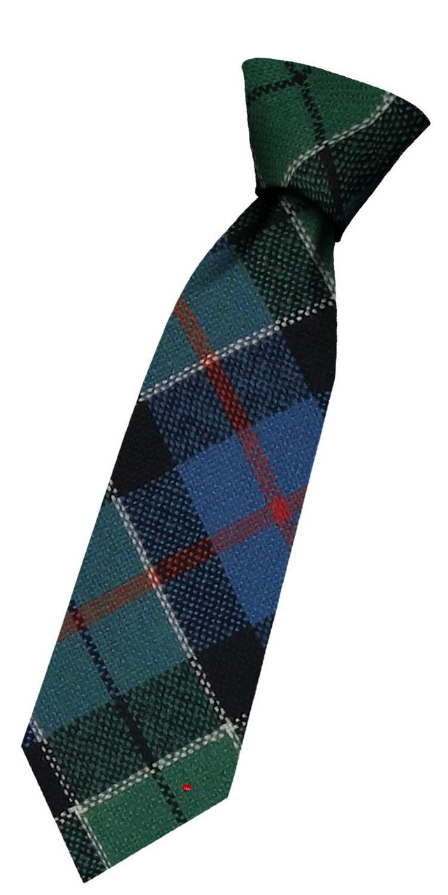 Boys Pure Wool Tie Woven Scotland - Leslie Hunting Ancient Tartan