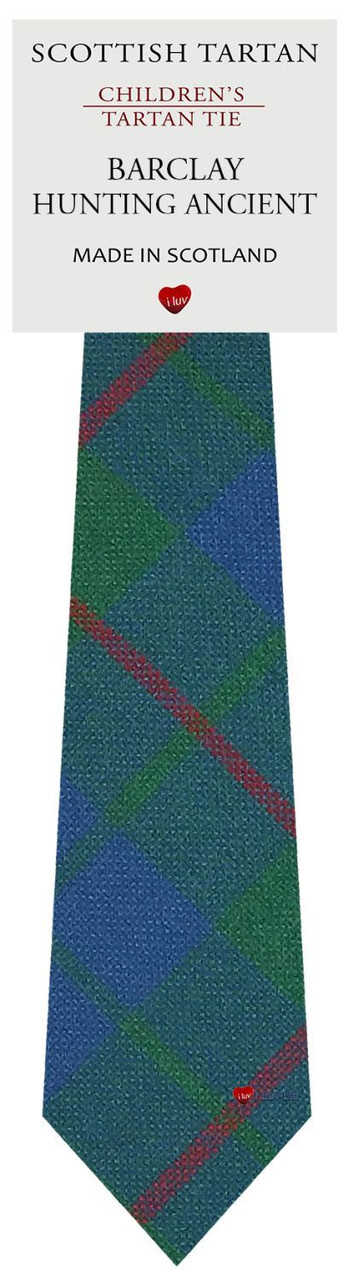 Boys Pure Wool Tie Woven Scotland - Barclay Hunting Ancient Tartan