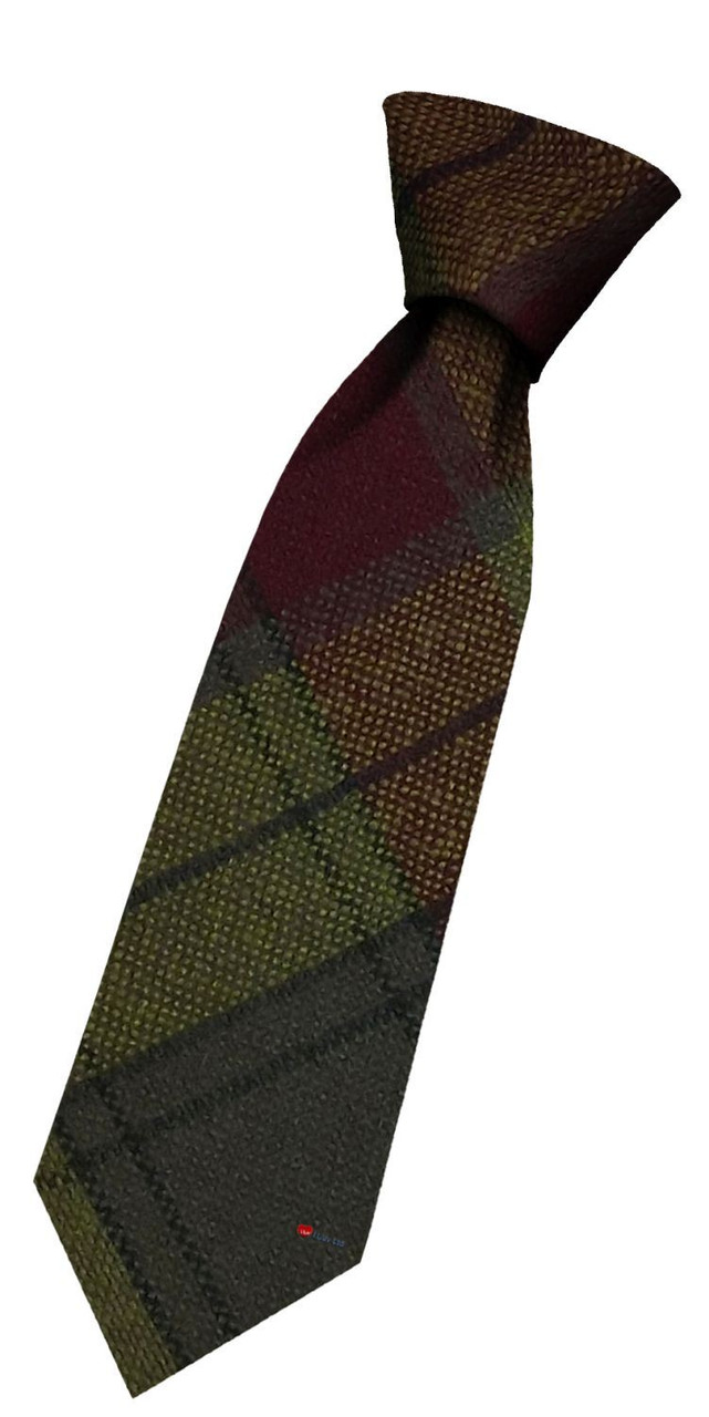 Boys Pure Wool Tie Woven Scotland - MacMillan Old Weathered Tartan