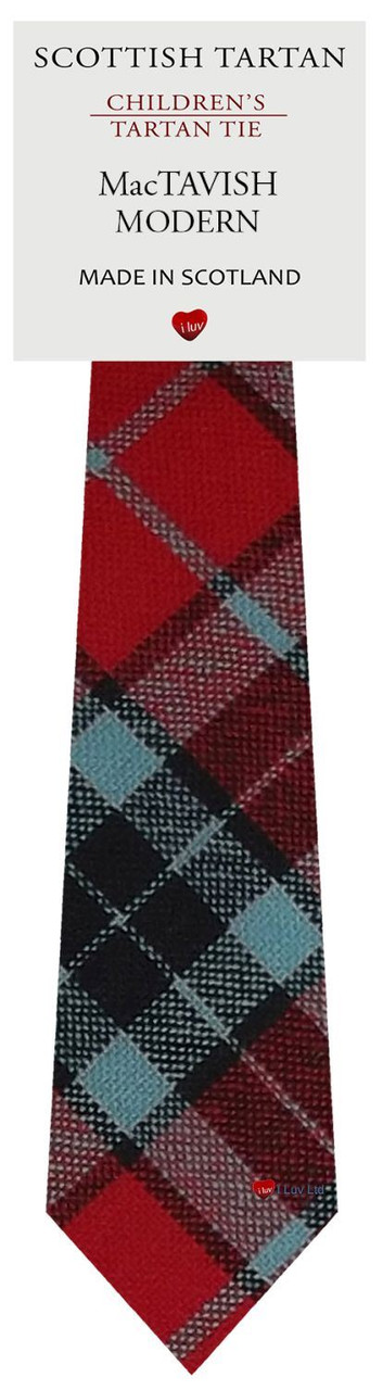 Boys Pure Wool Tie Woven Scotland - MacTavish Modern Tartan